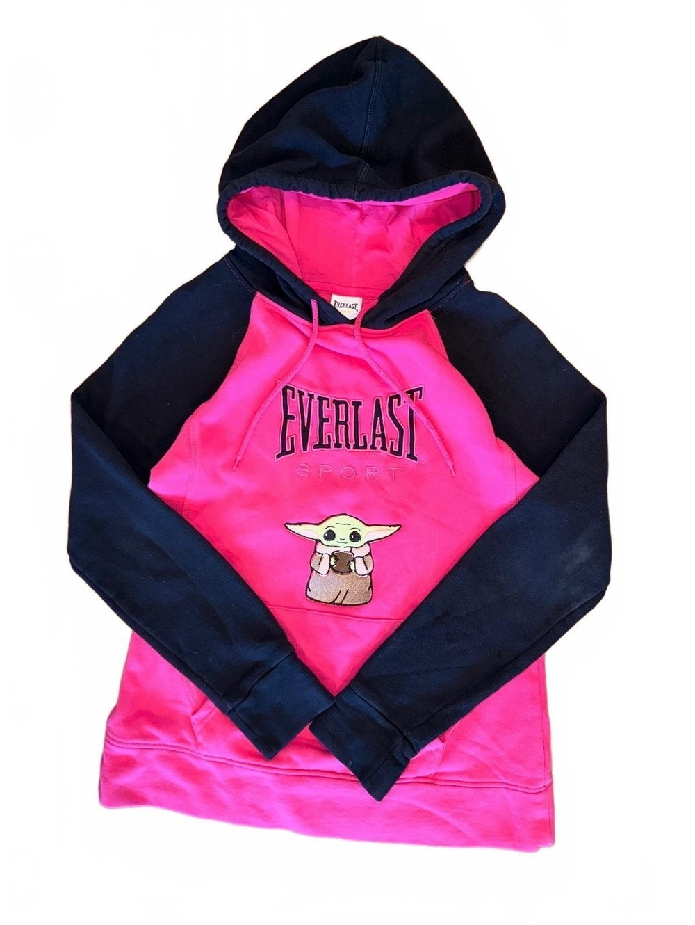 Everlast Sport x Star Wars Grogu Pink Hoodie Navy Sleeves
